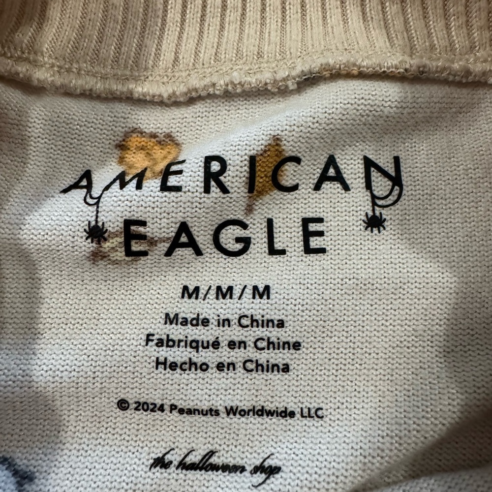 American Eagle Outfitters Beige Snoopy & Pumpkin Pajama Set - Picture 3 of 3
